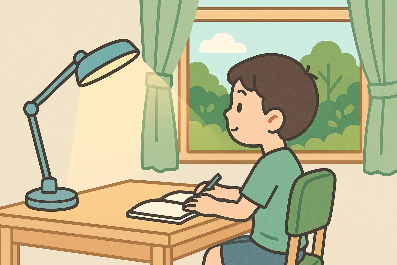 勉強するケンタ