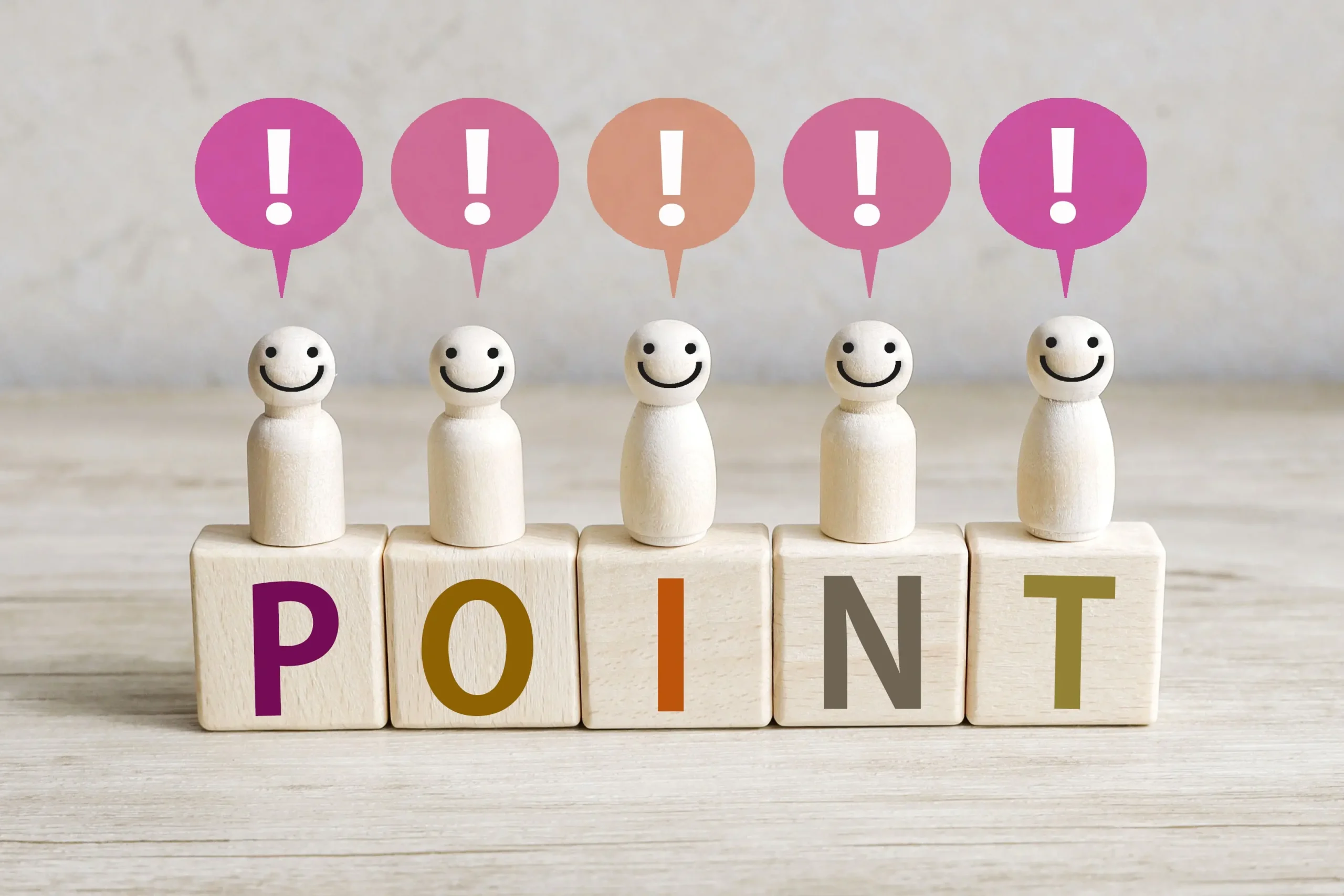 ポイントの文字と人形