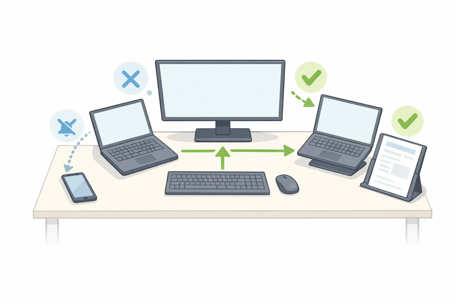 パソコンと資料の位置イメージ