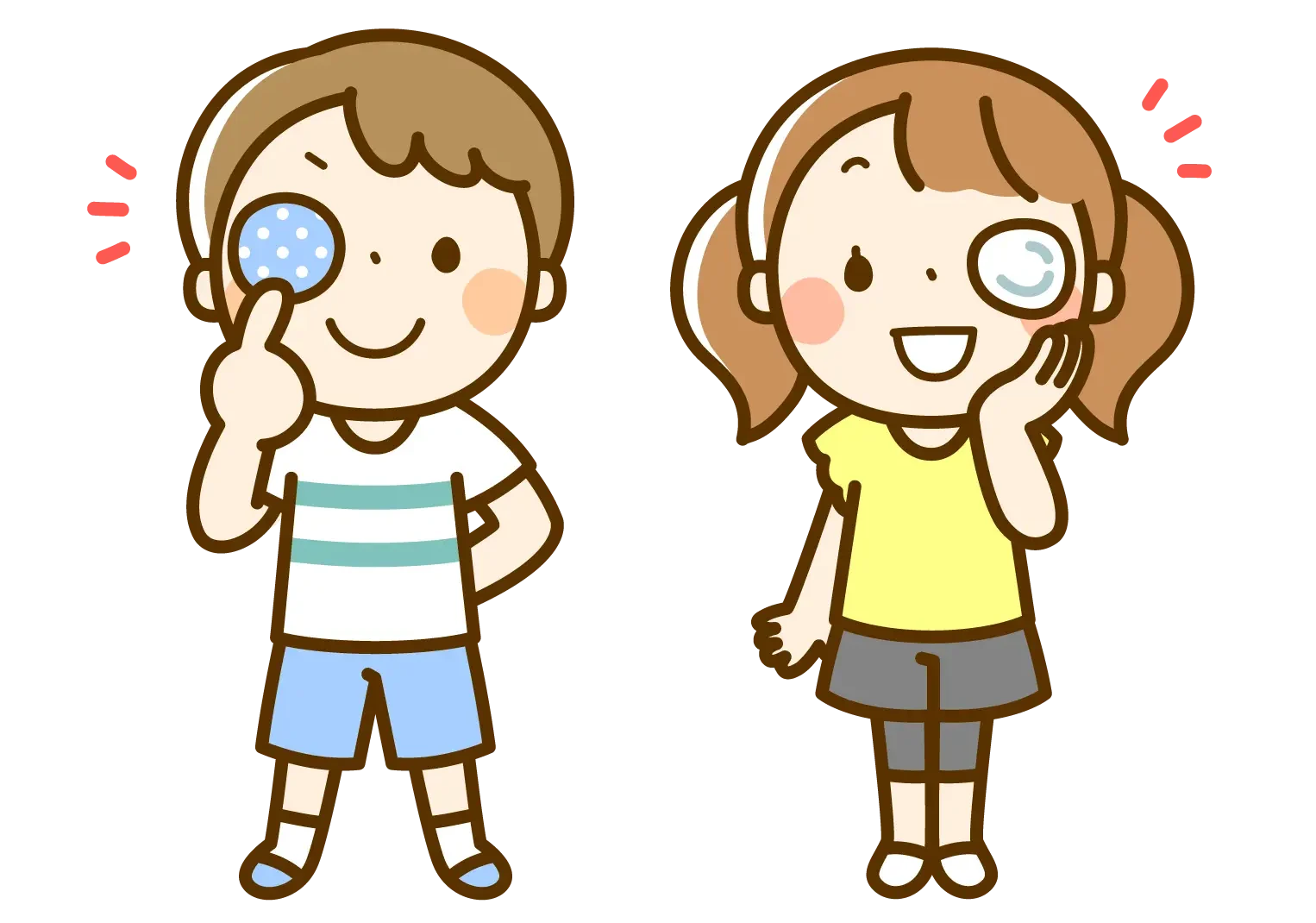 アイパッチをする子供