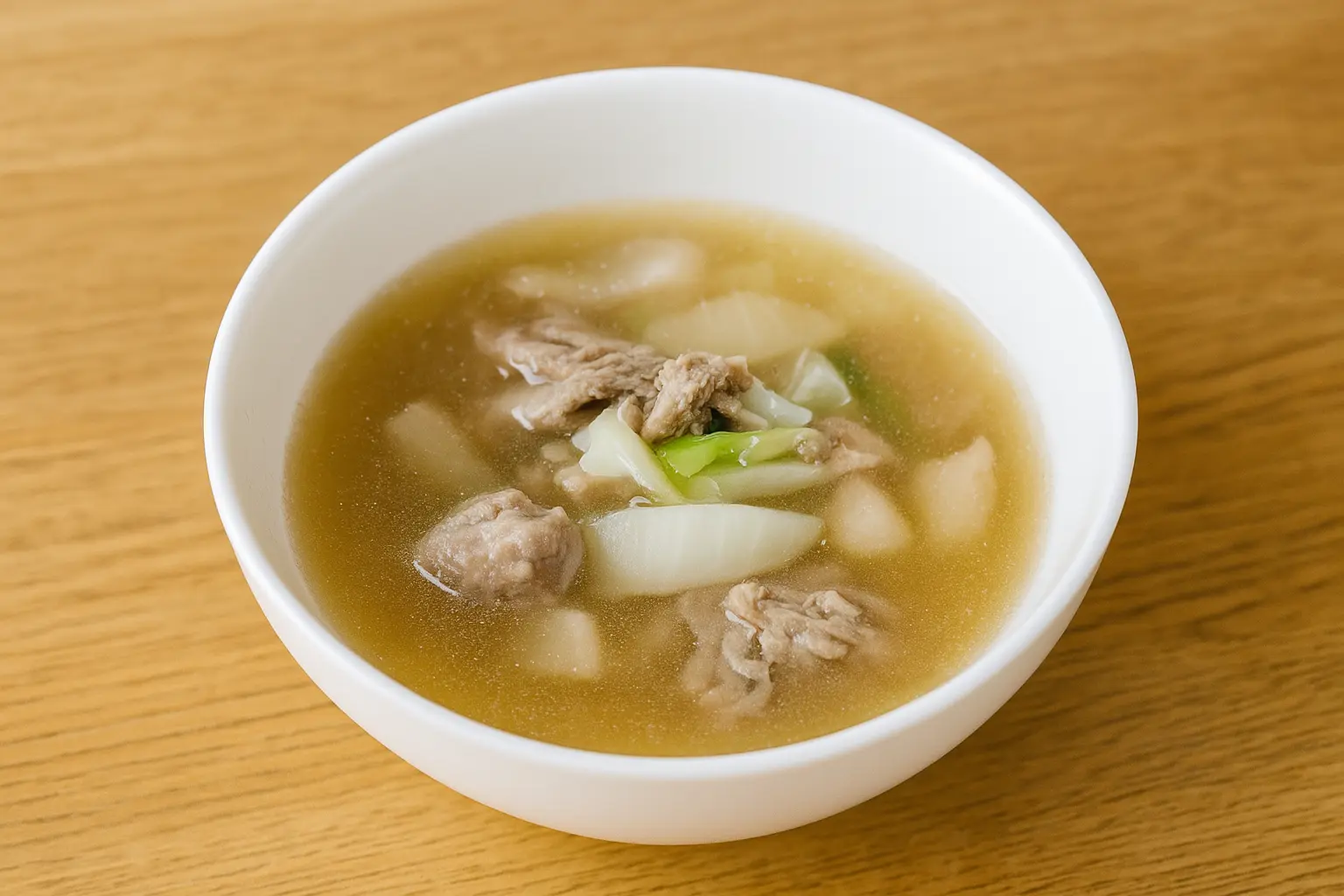 れんこんと豚肉の中華風スープ